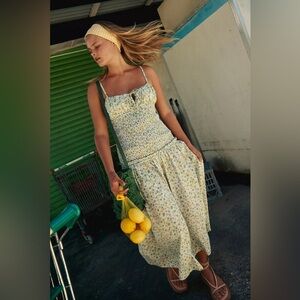 NWOT Free People Lavender Daze Floral Sun Summer Maxi / Midi Dress Size Large